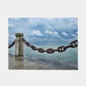 航海のな夏のビーチの前部青 ドアマット (正面)