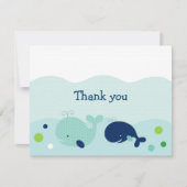 航海のな小さいクジラはメッセージカード感謝していしています サンキューカード (正面)