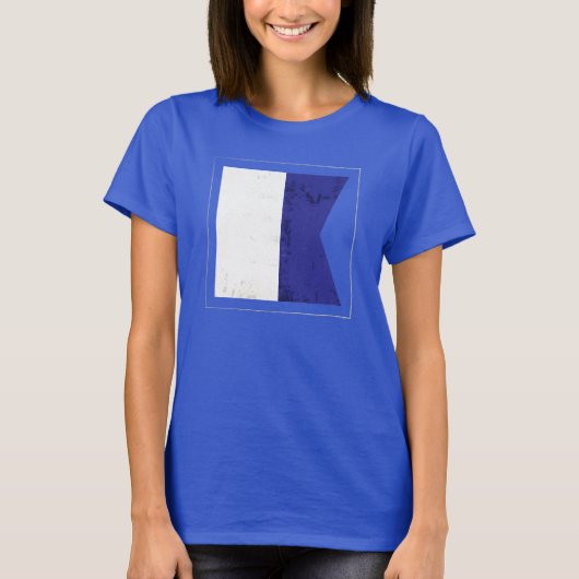 航海のな手紙"A"のシグナルフラグ Tシャツ (正面)