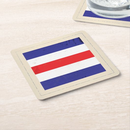 航海のな手紙"C"のシグナルフラグ スクエアペーパーコースター (アングル)