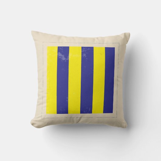 航海のな手紙"G"のシグナルフラグ クッション (正面)