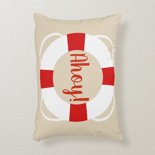 航海のな救命具及びサンディの暗灰色Ahoy! アクセントクッション (正面(垂直))