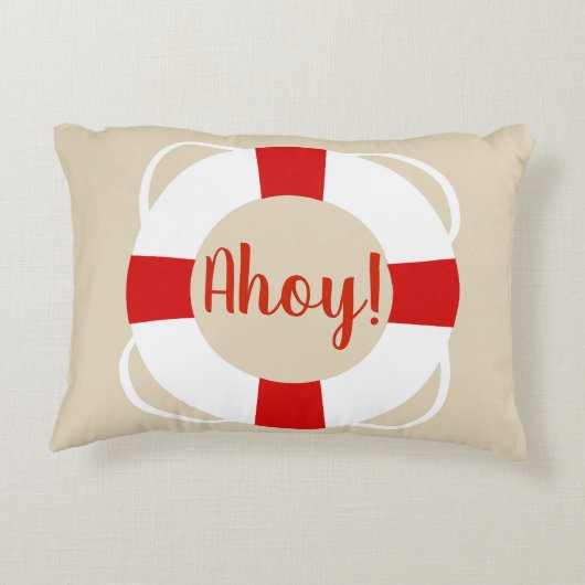 航海のな救命具及びサンディの暗灰色Ahoy! アクセントクッション (裏面)