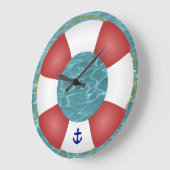 航海のな救命具 ラージ壁時計 (傾斜)