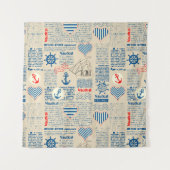 航海のな新聞パターン タペストリー (正面(横))