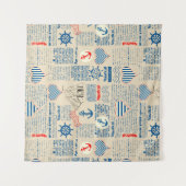 航海のな新聞パターン タペストリー (正面)