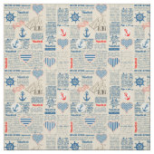 航海のな新聞パターン ファブリック (見本)