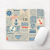 航海のな新聞パターン マウスパッド (マウス)