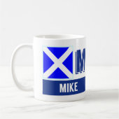 航海のな旗のアルファベット"M"マイク コーヒーマグカップ (左)