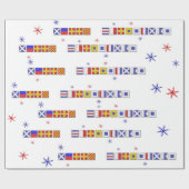 航海のな旗のメリークリスマスのギフト用包装紙 ラッピングペーパー (フラット)