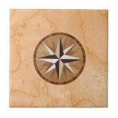 航海のな星ライト木製の象眼の一見 タイル (正面)