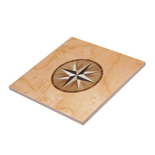 航海のな星ライト木製の象眼の一見 タイル (側面)