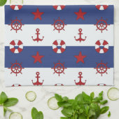 航海のな星条旗パターン キッチンタオル (折り畳み)