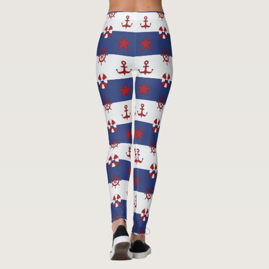 航海のな星条旗パターン レギンス (裏面)