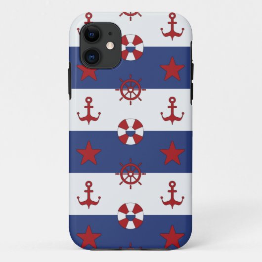 航海のな星条旗パターン Case-Mate iPhoneケース (裏面)