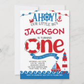 航海のな最初誕生日 招待状 (正面)