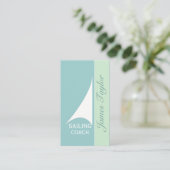 航海のな水のミニマルな帆ボートの航行 名刺 (スタンド正面)