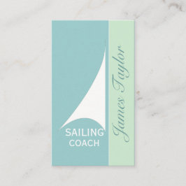 航海のな水のミニマルな帆ボートの航行 名刺
