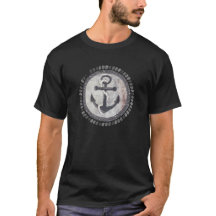 航海のな汚いいかりの黒板の人のTシャツ
