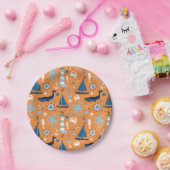 航海のな海のオレンジ ペーパープレート (パーティー)