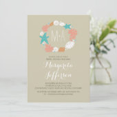 航海のな海のリースのビーチのブライダルシャワーの招待 招待状 (スタンド正面)