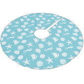 航海のな海の創造物のクリスマスのビーチハウス ブラッシュドポリエステルツリースカート (アングル)