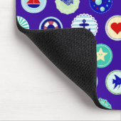 航海のな海の青い船員パターン マウスパッド (コーナー)