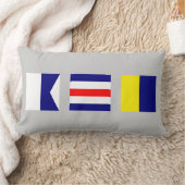 航海のな海上シグナルフラグACK Nantucketの枕 ランバークッション (ブランケット)