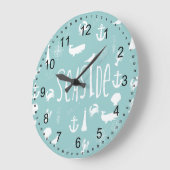 航海のな海岸 ラージ壁時計 (傾斜)