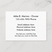 航海のな海洋の名刺 名刺 (裏面)