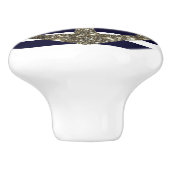 航海のな海軍および白のいかりの引出しのノブ セラミックノブ (側面)