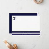 航海のな海軍平らなメッセージカード ノートカード (正面/裏面インサイチュ)