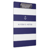 航海のな濃紺および白のストライプ クリップボード (右)