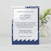 航海のな濃紺および白の結婚式招待状 招待状 (スタンド正面)