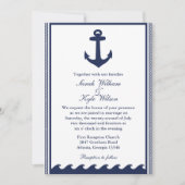 航海のな濃紺および白の結婚式招待状 招待状 (正面)
