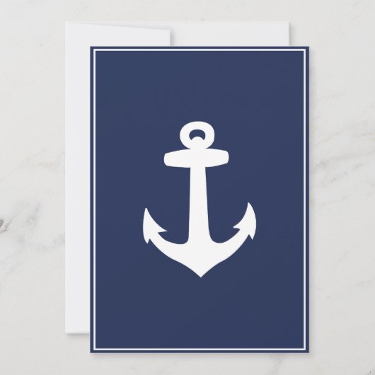航海のな濃紺および白の結婚式招待状 招待状 (裏面)