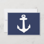 航海のな濃紺および白のrsvp 3メニュー選択 出欠カード (裏面)