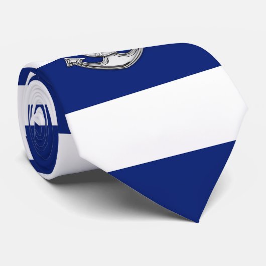 航海のな濃紺のストライプのクロムライフセーバー ネクタイ (ロール)