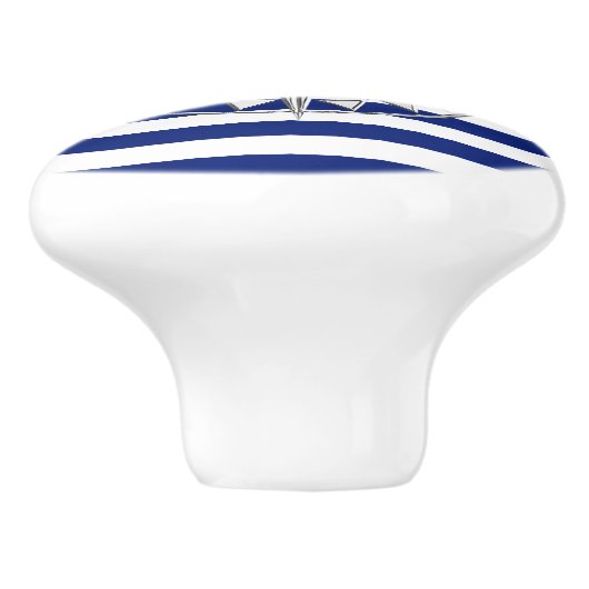 航海のな濃紺のストライプのプリントのクロムコンパス セラミックノブ (側面)