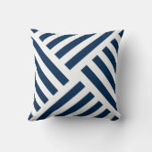 航海のな濃紺の幾何学的な風車のストライプ クッション (裏面)