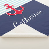 航海のな濃紺の赤いいかりはカスタム設計します シェルパブランケット (3/4)