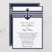 航海のな濃紺は結婚式招待状を飲み込みます 招待状 (正面/裏面)