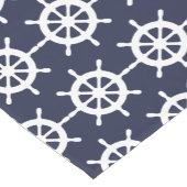 航海のな濃紺及び白のボートの舵輪のテーブルのランナー ショートテーブルランナー (コーナー)