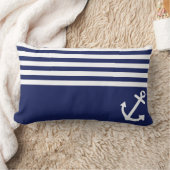航海のな濃紺愛いかり ランバークッション (ブランケット)