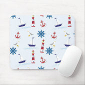 航海のな灯台背景 マウスパッド (マウス)