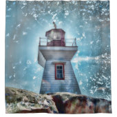 航海のな灯台青緑の写真の芸術 シャワーカーテン (正面)