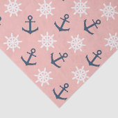 航海のな珊瑚の濃紺のいかりおよび車輪パターン 薄葉紙 (詳細)