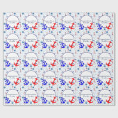 航海のな男の赤ちゃんのシャワー ラッピングペーパー (フラット)