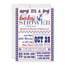 航海のな男の赤ちゃんのベビーシャワーの招待状