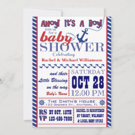 航海のな男の赤ちゃんのベビーシャワーの招待状 招待状